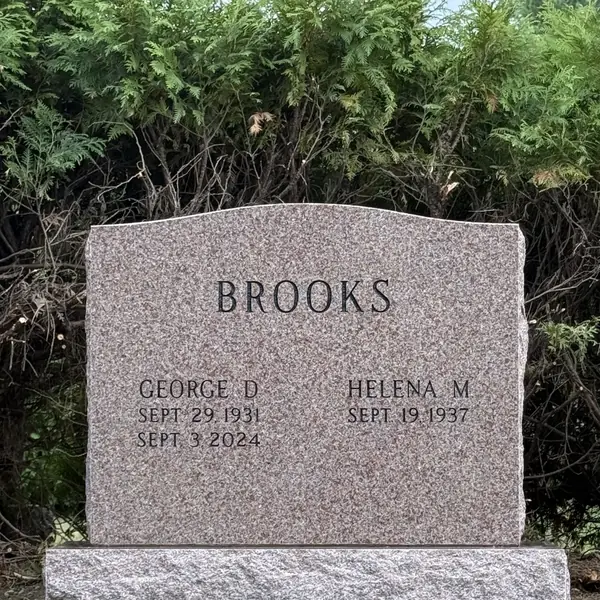 Classic upright granite monument — example 69