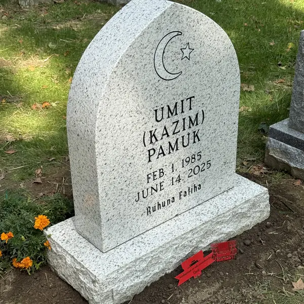 Classic upright granite monument — example 71