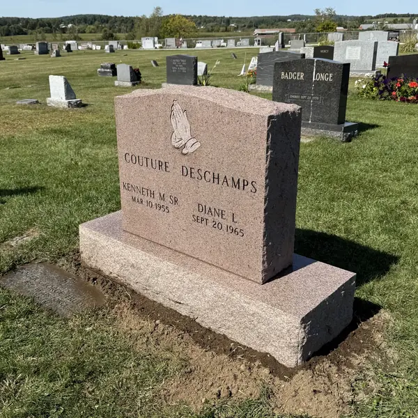 Classic upright granite monument — example 76