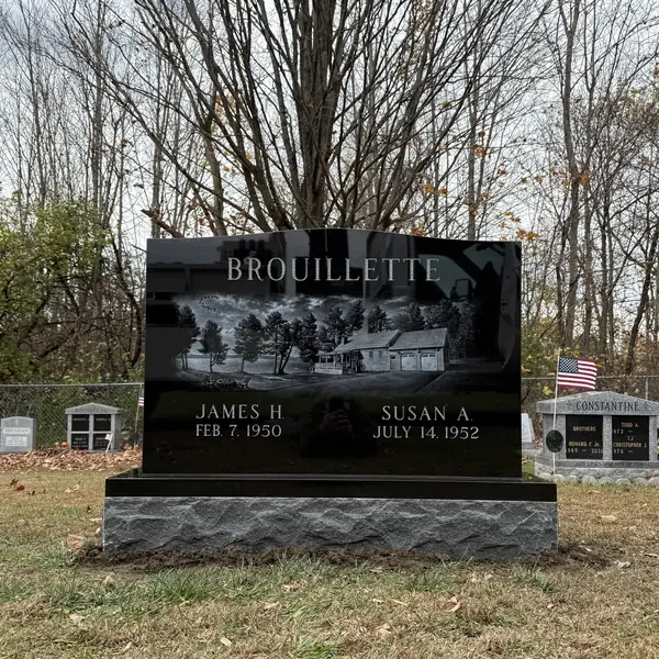 Classic upright granite monument — example 82
