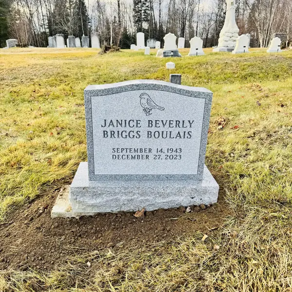 Classic upright granite monument — example 88