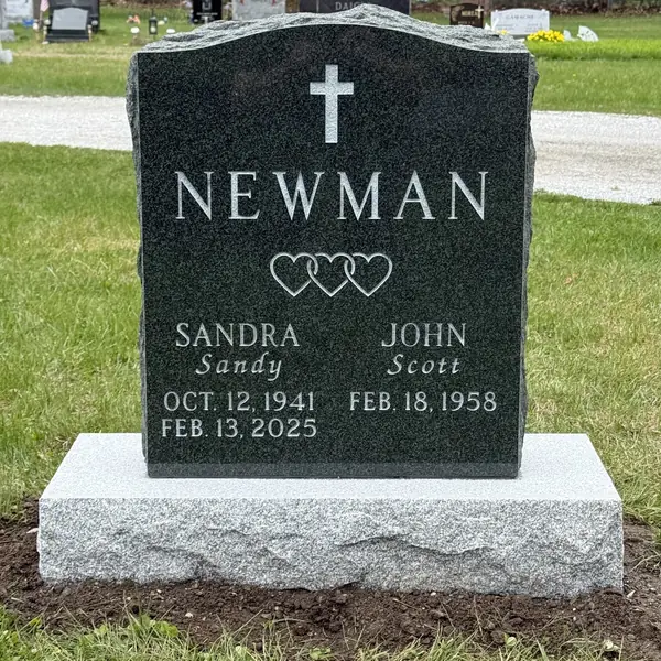 Classic upright granite monument — example 90