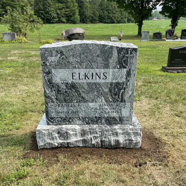 Classic upright granite monument — example 94