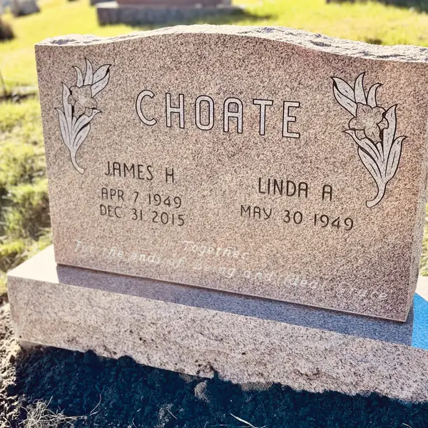 Classic upright granite monument — example 95