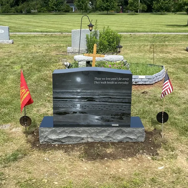 Classic upright granite monument — example 100