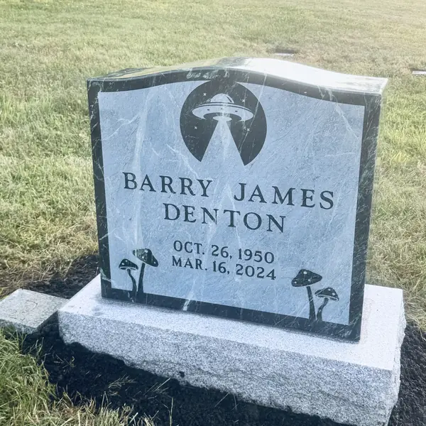 Classic upright granite monument — example 102