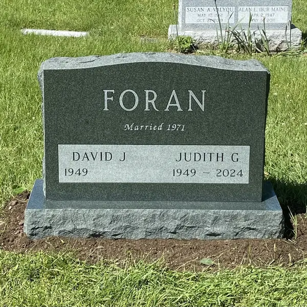 Classic upright granite monument — example 115
