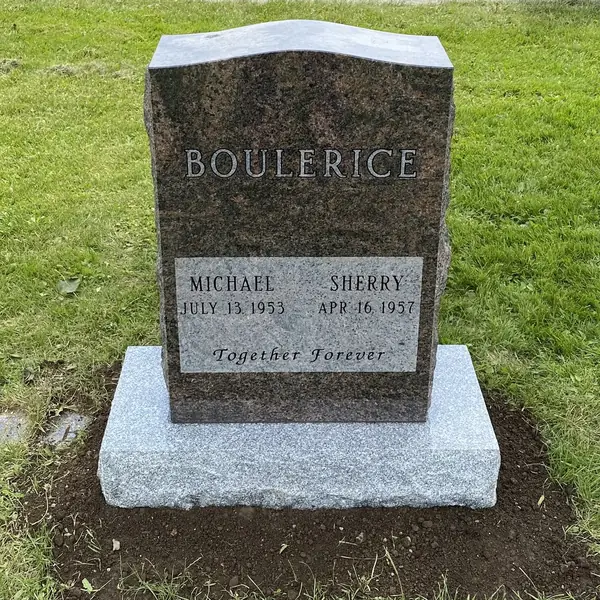 Classic upright granite monument — example 116