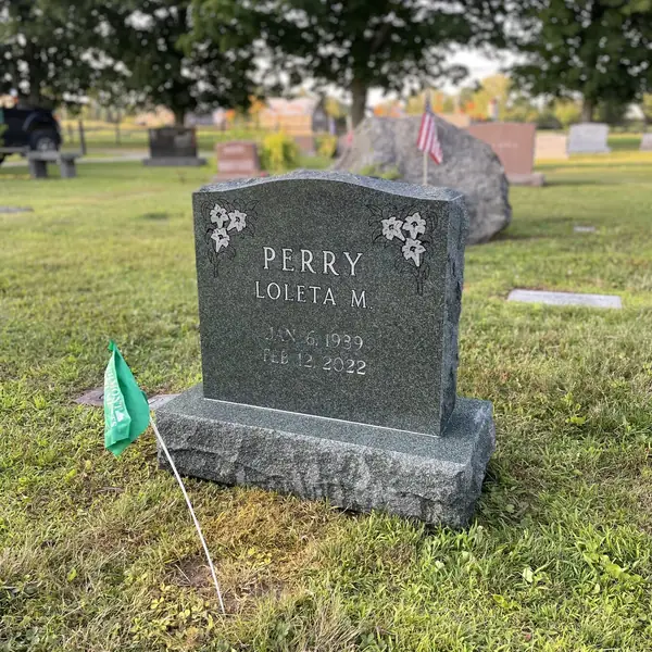 Classic upright granite monument — example 122