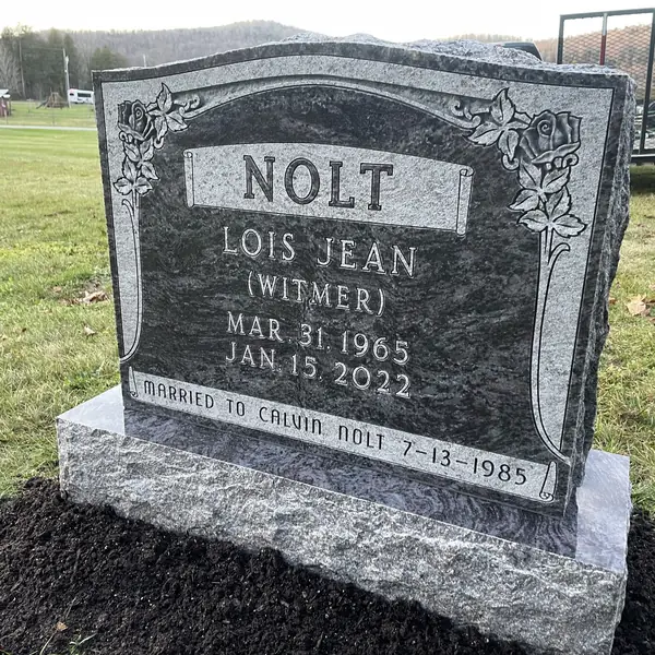 Classic upright granite monument — example 130