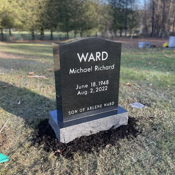 Classic upright granite monument — example 131
