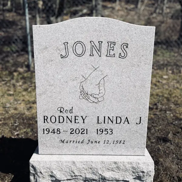 Classic upright granite monument — example 135