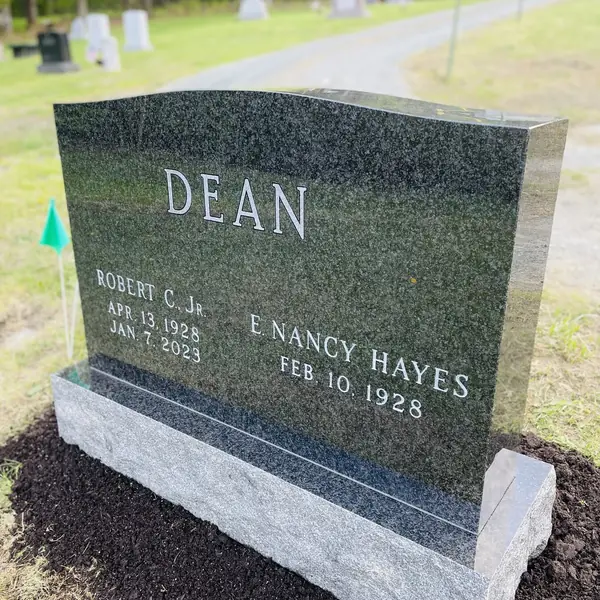 Classic upright granite monument — example 136