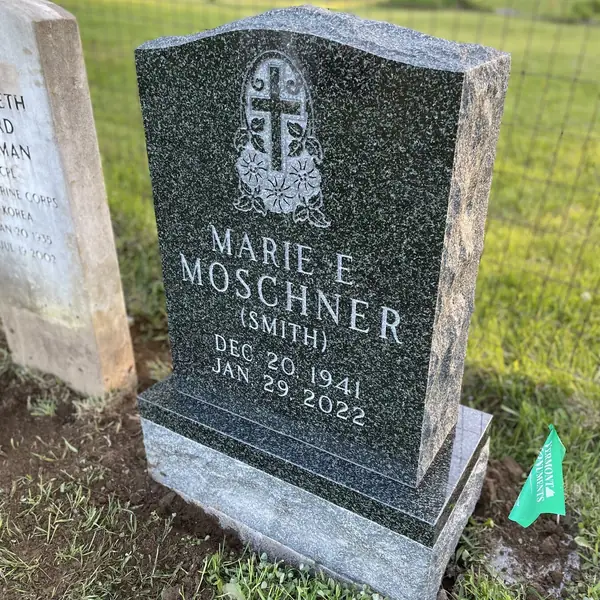 Classic upright granite monument — example 137
