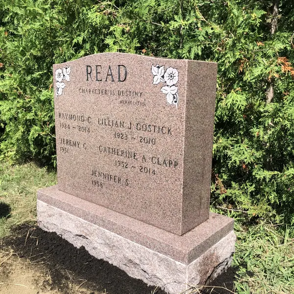 Classic upright granite monument — example 145