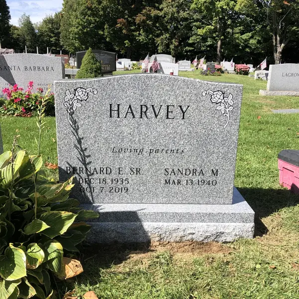 Classic upright granite monument — example 149