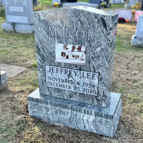 Classic upright granite monument — example 151