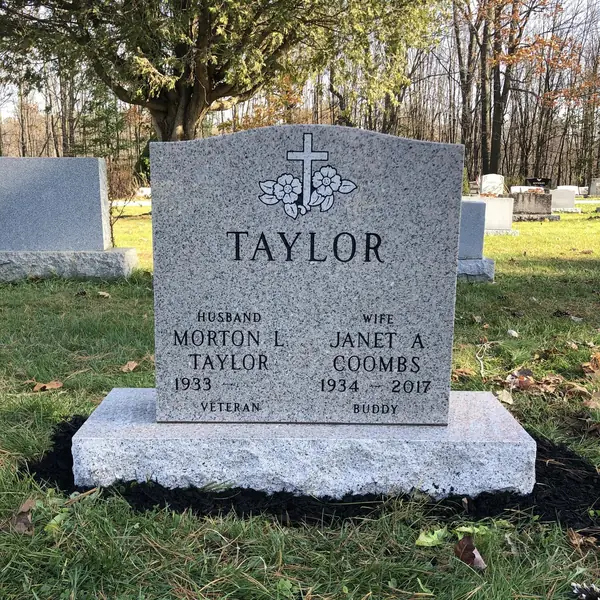 Classic upright granite monument — example 154