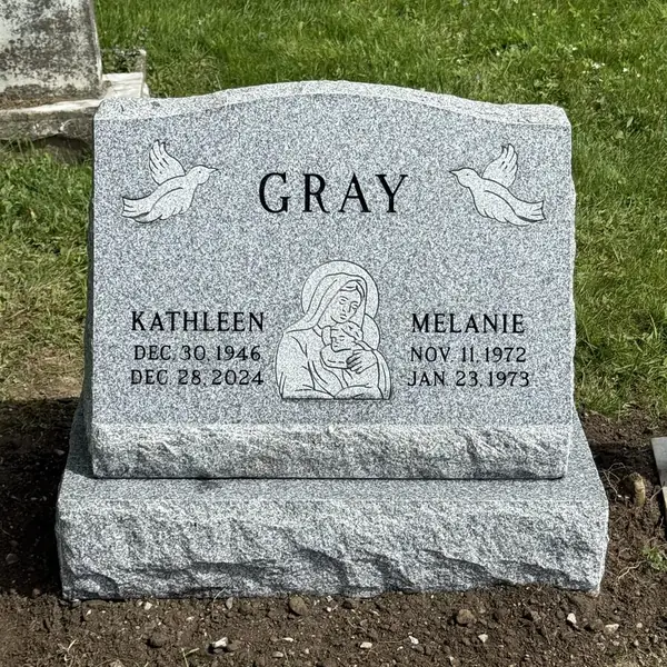 Barre gray companion slant on base with portrait