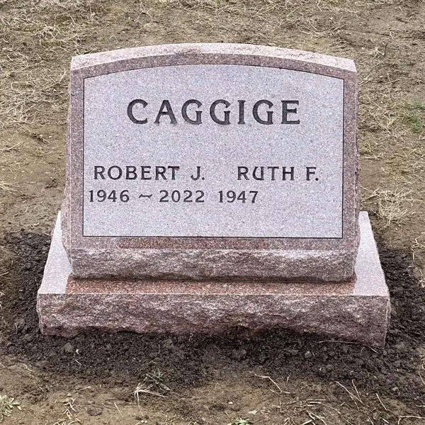 Slant monument in granite