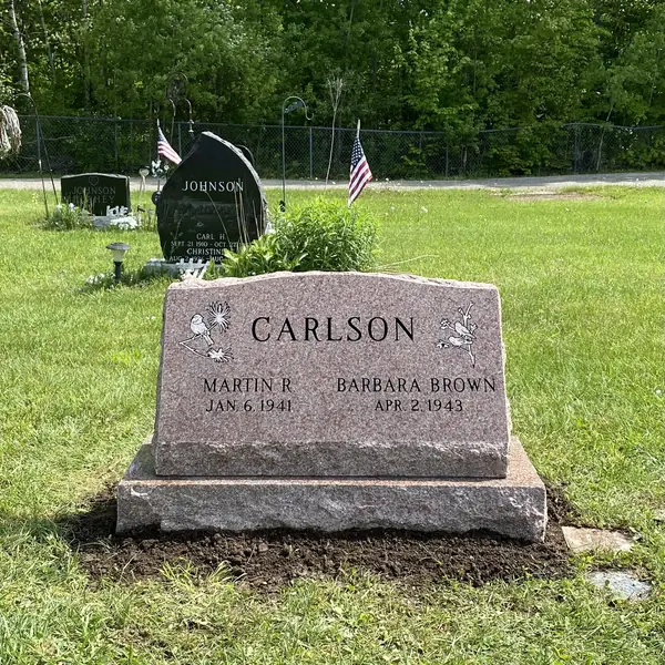 Slant monument in granite