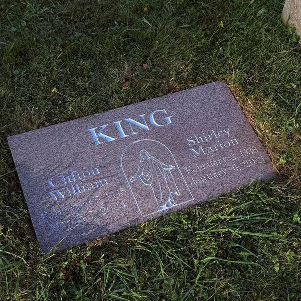 Flat granite marker — Champlain Monuments