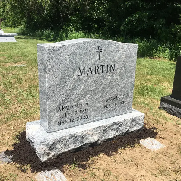 Classic upright granite monument — example 3