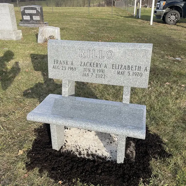 Granite park bench memorial