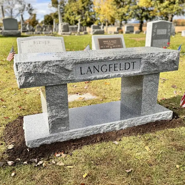 Granite flat bench memorial