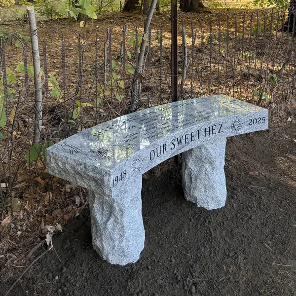 Granite flat bench memorial