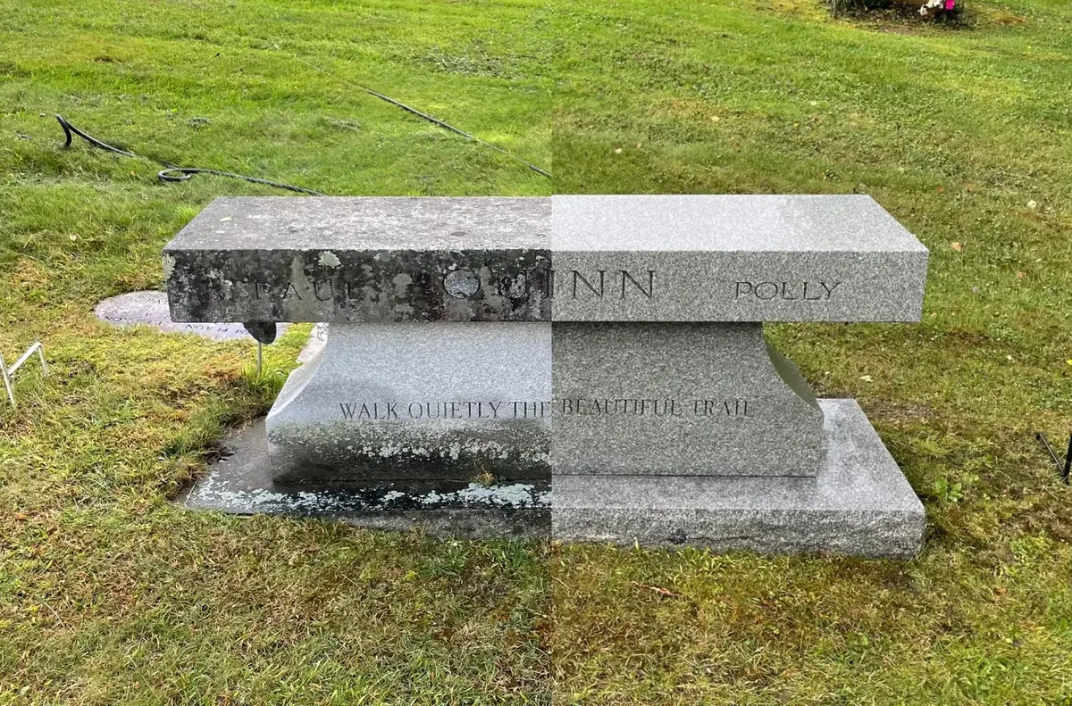 Monument cleaning in progress