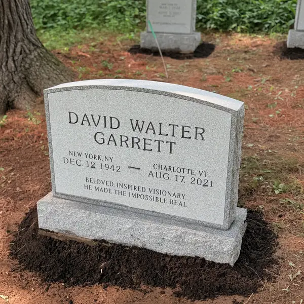 Classic upright granite monument — example 9