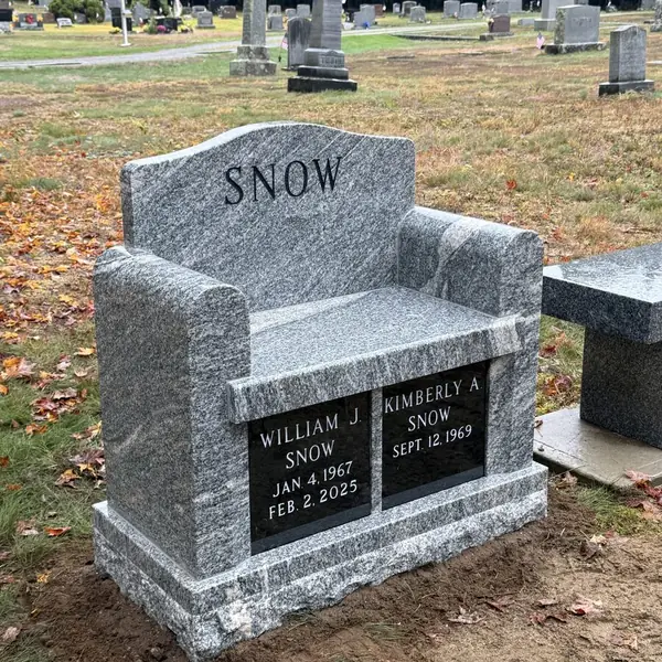 Granite cremation bench memorial