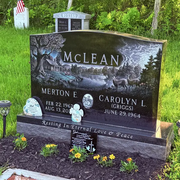 Classic upright granite monument — example 14