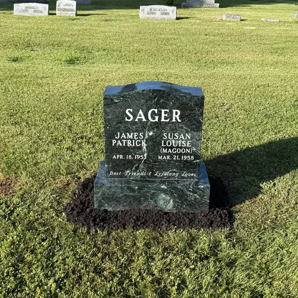 Classic upright granite monument — example 18