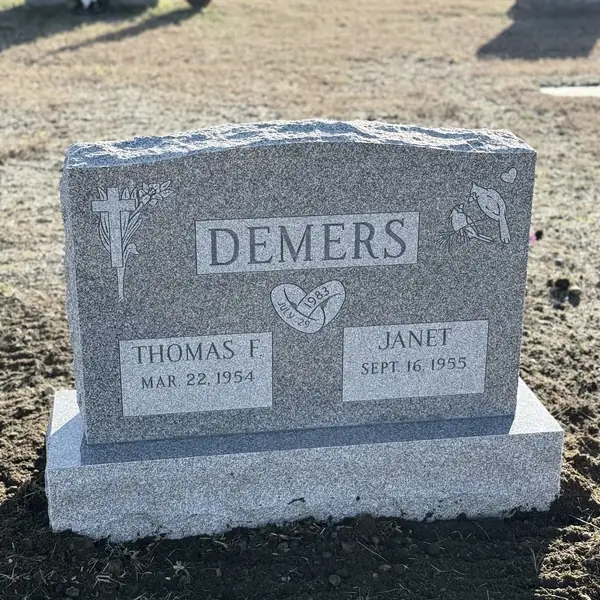 Classic upright granite monument — example 31