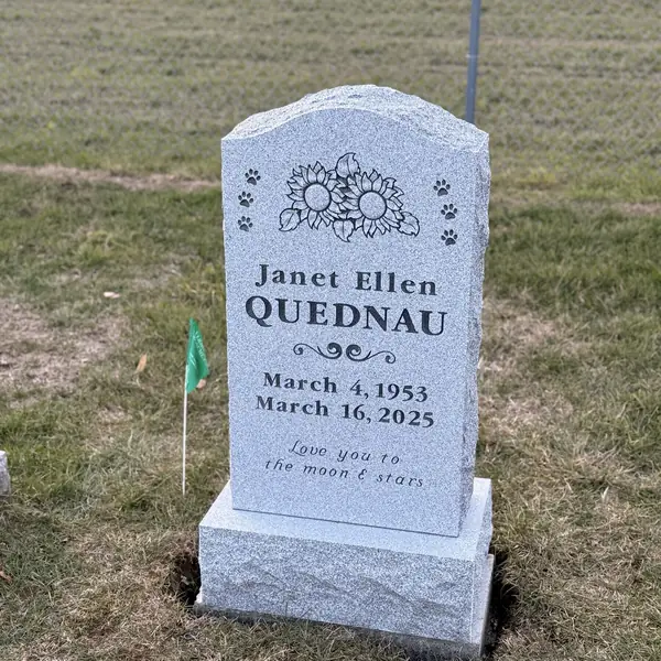 Classic upright granite monument — example 32