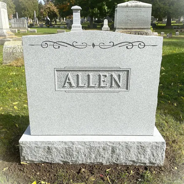 Classic upright granite monument — example 47