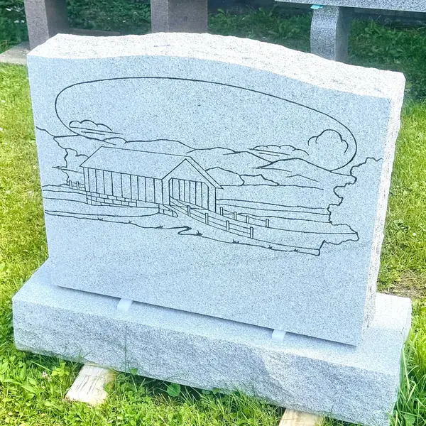 Classic upright granite monument — example 49