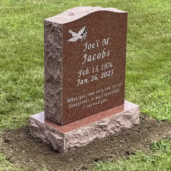 Classic upright granite monument — example 55