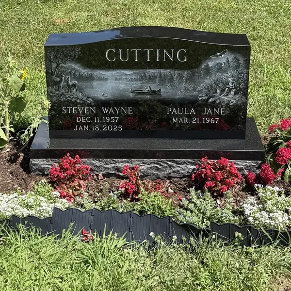 Classic upright granite monument — example 59