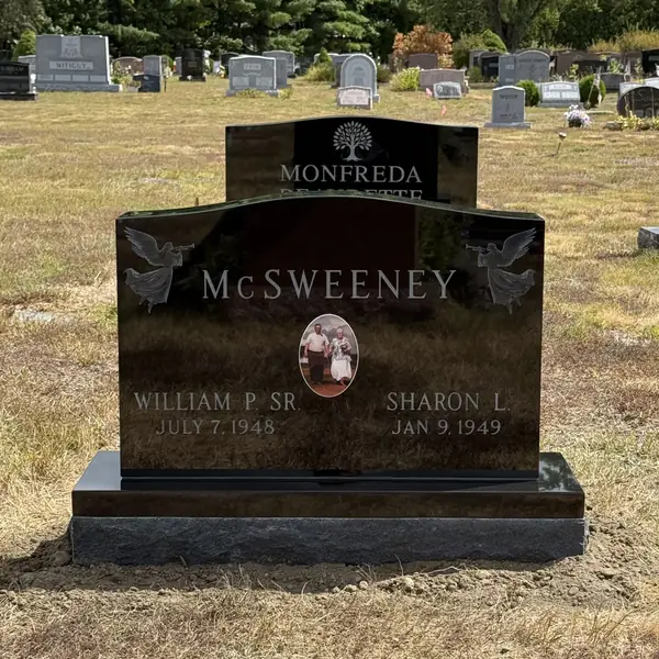 Classic upright granite monument — example 68